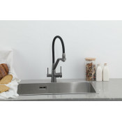 Смеситель для кухни Frap F43550-7 с подключением фильтра питьевой воды, графит