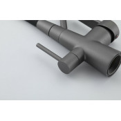 Смеситель для кухни Frap F43550-7 с подключением фильтра питьевой воды, графит