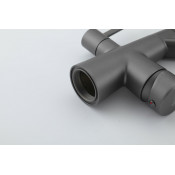 Смеситель для кухни Frap F43550-7 с подключением фильтра питьевой воды, графит