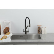 Смеситель для кухни Frap F43550-9 с подключением фильтра питьевой воды, оружейная сталь