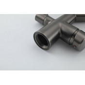 Смеситель для кухни Frap F43550-9 с подключением фильтра питьевой воды, оружейная сталь