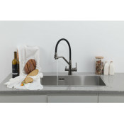 Смеситель для кухни Frap F43550-9 с подключением фильтра питьевой воды, оружейная сталь