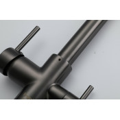 Смеситель для кухни Frap F43551-9 с подключением фильтра питьевой воды, оружейная сталь