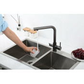 Смеситель для кухни Frap F43551-9 с подключением фильтра питьевой воды, оружейная сталь