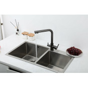 Смеситель для кухни Frap F43551-9 с подключением фильтра питьевой воды, оружейная сталь