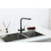 Смеситель для кухни Frap F43551-9 с подключением фильтра питьевой воды, оружейная сталь
