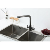 Смеситель для кухни Frap F43551-9 с подключением фильтра питьевой воды, оружейная сталь