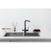 Смеситель для кухни Frap F43551-9 с подключением фильтра питьевой воды, оружейная сталь