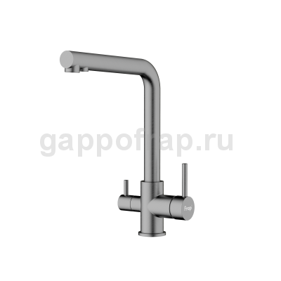 Смеситель для кухни Frap F43551-9 с подключением фильтра питьевой воды, оружейная сталь