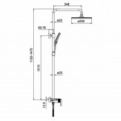 Душевая стойка со смесителем Gappo G2495-96, черная Душевая стойка со смесителем Gappo G2495-96, черная