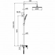 Душевая стойка со смесителем Gappo G2495-96, черная Душевая стойка со смесителем Gappo G2495-96, черная